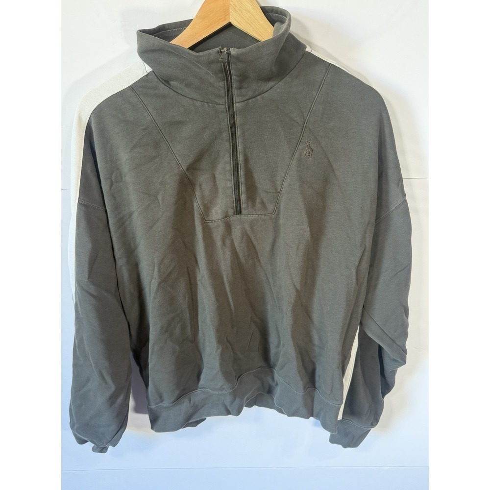 Polo Ralph Lauren Womens Large Quarter‎ Zip Pullover Gray Sweater